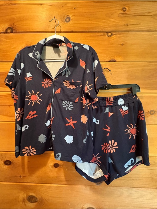 bobeau Other - Bobeau Ellie Sleep & Lounge Notch Collar Top and Short PJ Set size Large